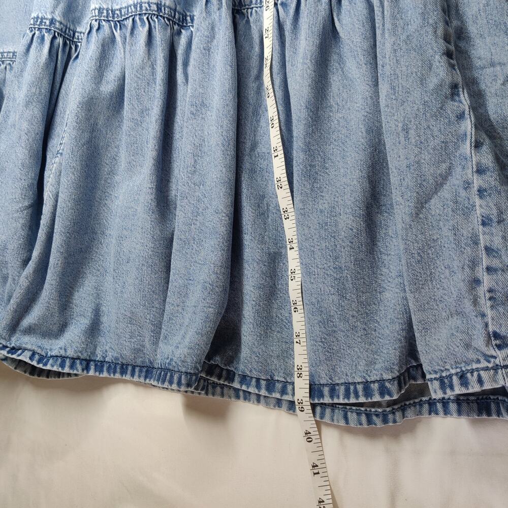 Maurices Button Fly Tiered Denim High Rise Western Prairie Midi Maxi Skirt 14 - Picture 11 of 11